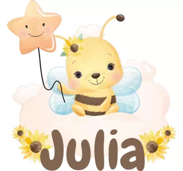 Nálepka pre deti s dizajnom očarujúcej včely - Tenstickers