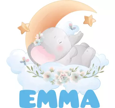 Nálepka pre deti dizajn spiaceho slona - Tenstickers