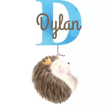 Nálepka pre deti personalizované meno pre ježka - Tenstickers