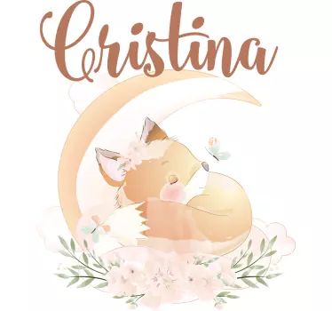Roztomilá líška pre dievča s názvom detská Nálepky na stenu - Tenstickers