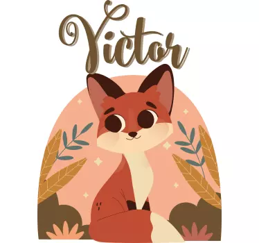 Nálepka pre bábätko priateľský líšky charakter - Tenstickers