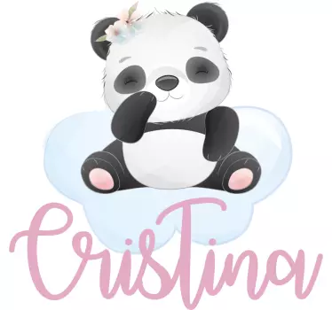 Nálepka pre bábätko panda s menom - Tenstickers