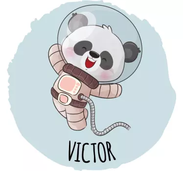 Nálepka pre deti roztomilá astronautka panda - Tenstickers