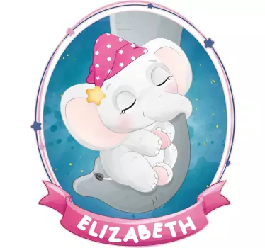 Nálepka pre bábätko spinkajúci sloník - Tenstickers
