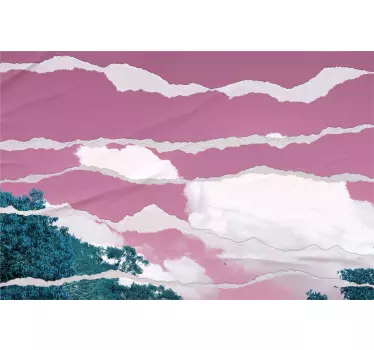 Nálepky na nábytok ružový oblačný horizont - Tenstickers