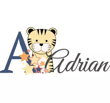 Nálepka pre bábätko s menom tigra - Tenstickers