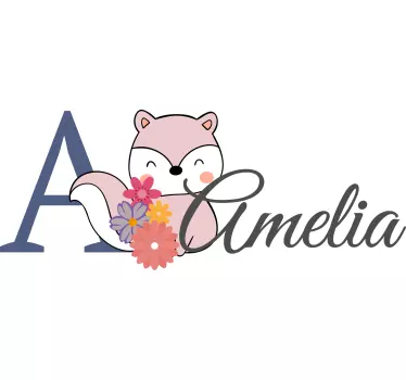 Nálepka pre deti s menom malého líška - Tenstickers