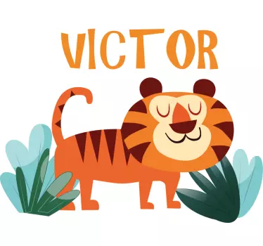 Nálepka pre deti Šťastný tiger postava - Tenstickers