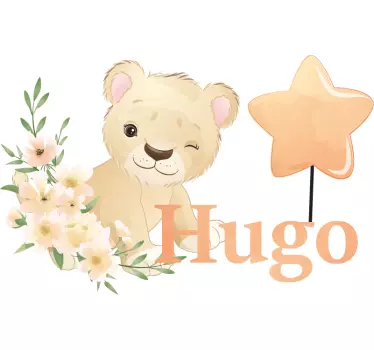 Roztomilý lev pre chlapca s nálepkou na stenu do detskej spálne - Tenstickers