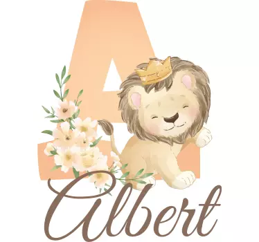 Nálepka pre deti s menom kvetinového leva - Tenstickers