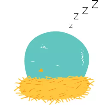 Nálepka pre deti spací vtáčí hniezdo - Tenstickers