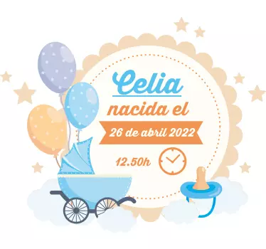 Nálepka pre deti s údajmi o narodení - Tenstickers