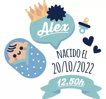 Nálepka pre deti oznámenie o narodení dieťaťa - Tenstickers