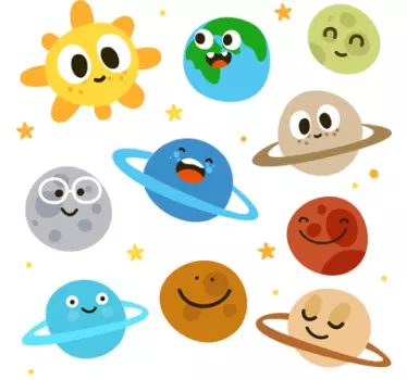 Deti zábavné plagáty nálepky na planéte - Tenstickers