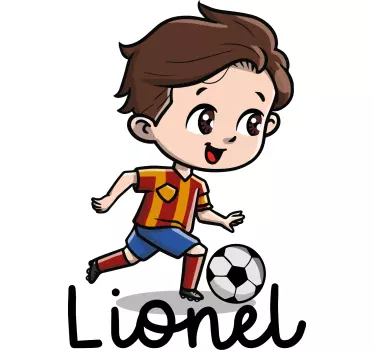 Nálepka pre deti roztomilý futbalový chlapec - Tenstickers