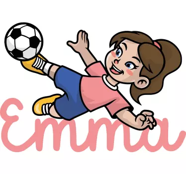 Vlastná nálepka dievčaťa futbalistu s menom - Tenstickers