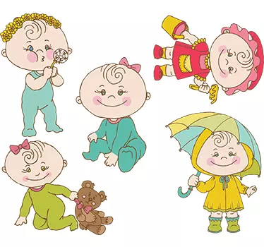 Nálepka pre deti roztomilé detské postavičky - Tenstickers