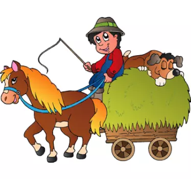Nálepka s farmárom a koňmi pre deti - Tenstickers