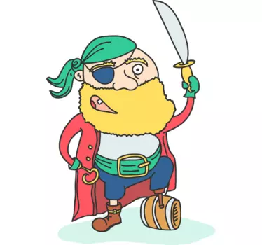 Pegleg pirátske deti nálepka - Tenstickers