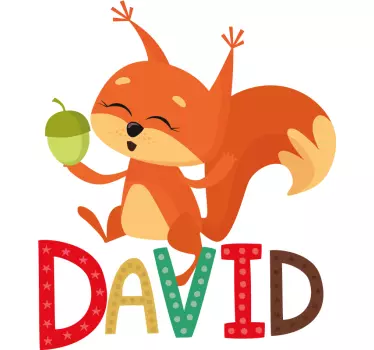 Nálepka veverička a meno - Tenstickers