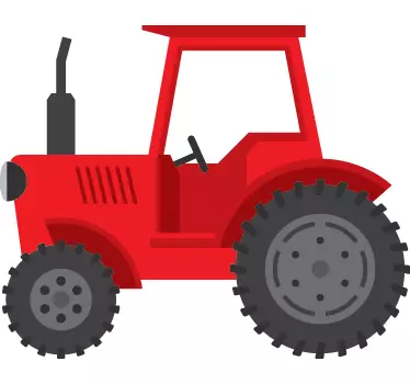 červená nálepka na stenu traktora - Tenstickers