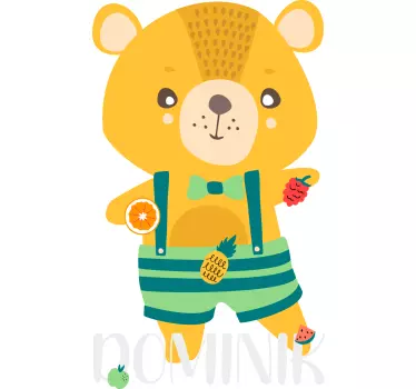 Nálepka na stenu plyšový macík s menom - Tenstickers