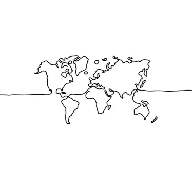 Nálepka line art world - Tenstickers
