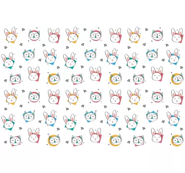 Nálepka s divokým zvieraťom so vzorom sovy - Tenstickers