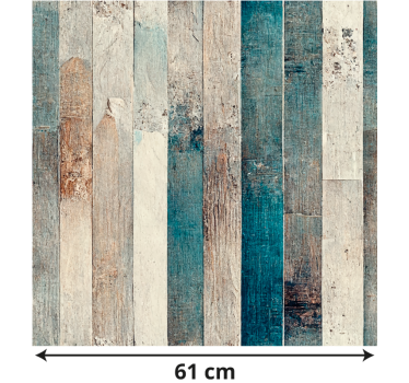 nálepky na nábytok madera envejecida tonos azul - Tenstickers