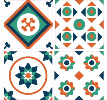 vodeodolne nalepky do kupelne geometrické dlaždiceGeometrické dla - Tenstickers