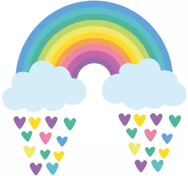 Ilustrovane nalepky na stenu funny RainbowFunny Rainbow - Veselé  - Tenstickers