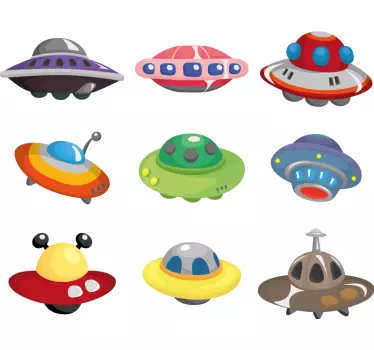 nálepky do detskej izby mimozemské lode - Tenstickers