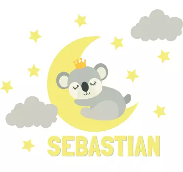 nálepky do detskej izby spiaci kráľ koala - Tenstickers