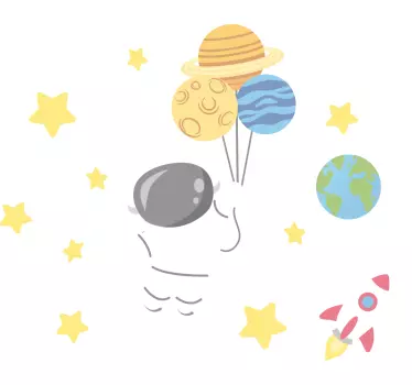 nalepky na stenu vesmir detský astronaut - Tenstickers