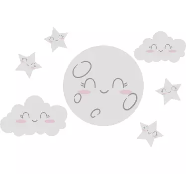 nalepky na stenu vesmir nádherné hviezdy a mesiac - Tenstickers