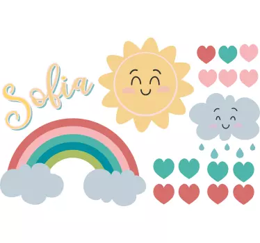 Ilustrovane nalepky na stenu šťastný východ slnka - Tenstickers
