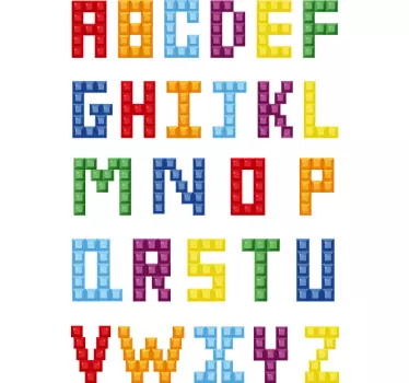 Dekoratívna nálepka farebnej abecedy - Tenstickers