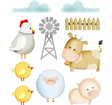 Deti obtisky zvierat hospodárskych zvierat - Tenstickers