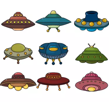 Detské samolepky na stenu ufos - Tenstickers