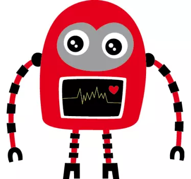 Detský obtlačok červeného a čierneho robota - Tenstickers