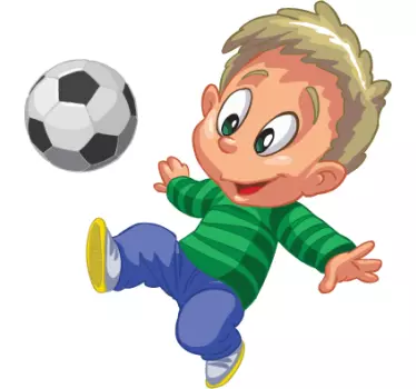 Dieťa hrá futbalovú nálepku - Tenstickers