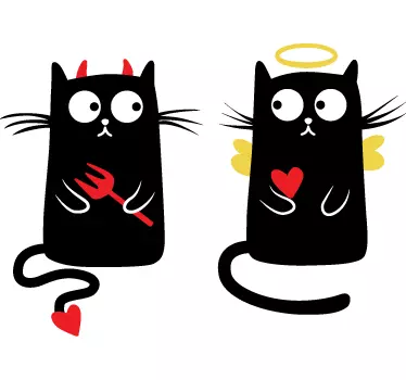 Dobrá mačka nálepka na zlú mačku - Tenstickers