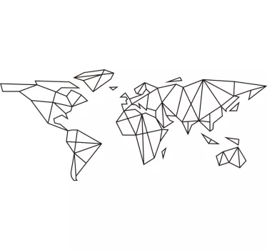 Geometrická mapa sveta obývacia izba nástenné dekorácie - Tenstickers
