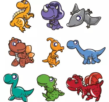 Kolekcia detských dinosaurov - Tenstickers