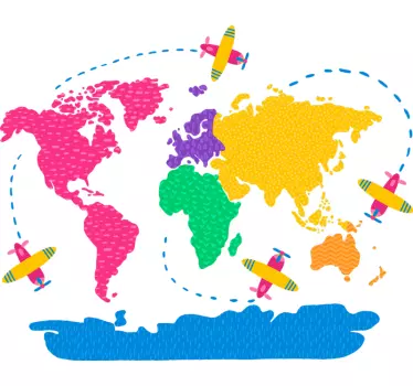 Mapa sveta a nálepky na domáce steny - Tenstickers