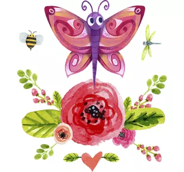 Motýľ ilustrácie múr umenie obtlačky - Tenstickers