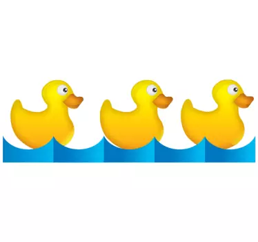 Nálepka do kúpeľne so žltými kačkami - Tenstickers