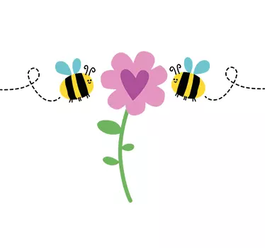 Nálepka kvetiny s včelími stenami - Tenstickers