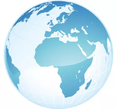 Nálepka mapa sveta z afriky a európy - Tenstickers