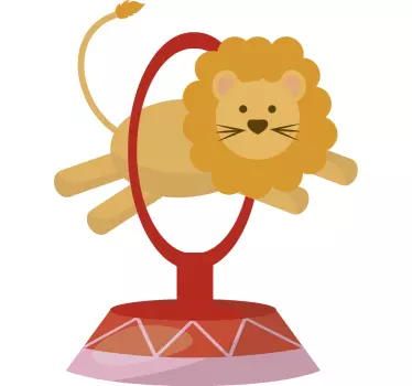 Nálepka na cirkus leva na lyžiach - Tenstickers